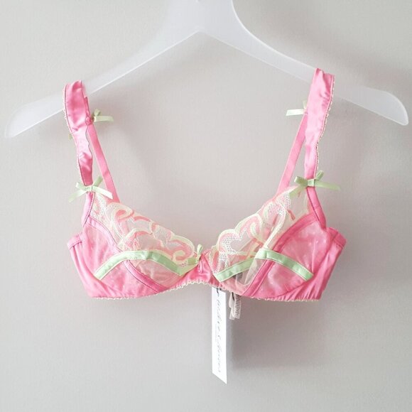 NWT For Love & Lemons x Victoria's Secret Hugging Hearts embroidery bra, XS - Picture 12 of 14